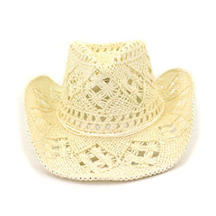 Chapeaux de cowboy en paille Printemps/Été Extérieur Voyage Protection solaire Chapeau de soleil Chapeau de paille