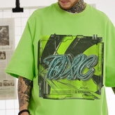 Men T Shirt Hip Hop Retro Letter Short Sleeve T-shirt for Men and Women
