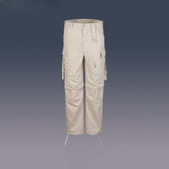 Men Vintage Pants streamer drawstring multi-pocket overalls trendy straight slacks MIJKO