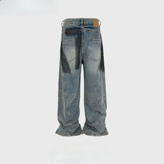 Mens Vintage Pants Luckme Old Straight Wide Leg Jeans MIJKO