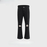 Men's Vintage Pants Ripped trousers Men's and women's high street slightly wide-footed jeans MIJKO
