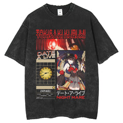 Men T Shirts do old two-dimensional animation printing couple short sleeve washing water