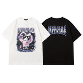 T-shirt Homme Cartoon Rétro Couple Manches Courtes T-shirt Hommes et Femmes Ample