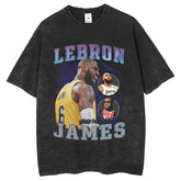 Mens T Shirts Washing Water Hip Hop James Print T-Shirt