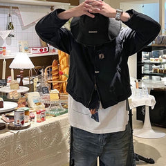 Mens Jacket Two-way Zipper Cotton Jacket MIJKO