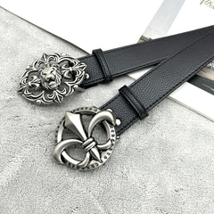 Lion head western denim belt new men's personality retro fashion versatile decorative jeans belt women