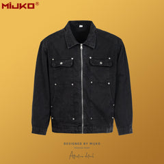 Mens Jacket Unisex Mainstream Fashion Denim Jacket MIJKO