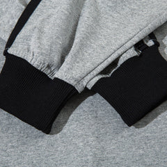 Men Long Sleeve T Shirt Patchwork Stripes Embroidery Loose Sports