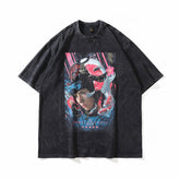 T-shirt ample à manches courtes pour homme, haut rétro hip-hop