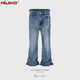 Mens Vintage Pants Wide Leg Unisex Jeans MIJKO
