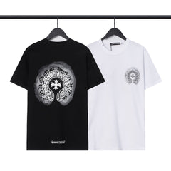 CHH Chrome Heart T Shirts Sanskrit cross logo short-sleeved men's T-shirt