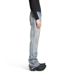 Men Vintage Pants High Street Trousers Washed Old Blue Jeans MIJKO