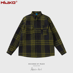 Mens Jacket Loose Checked Jacket MIJKO