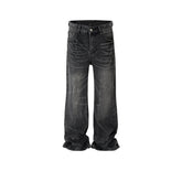 Men's Vintage Pants Men's Women's Washed Pants Straight Jeans MIJKO
