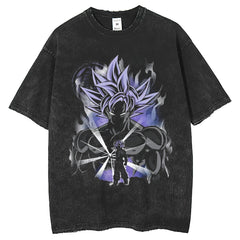 Mens T Shirts Loose Short Sleeve Dragon Ball Print Fried Snowflake T-Shirt