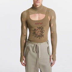 Rave Outfits Mens Vest Knitted Work Vest