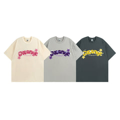 T-shirt Homme Lettre Broderie Serviette Style Décontracté Couple Passe-Partout Manches Courtes