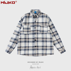 Mens Jacket Plaid Loose Jacket Unisex MIJKO