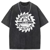 Men T Shirts Vintage distressed cotton printed short-sleeved T-shirt