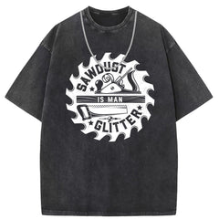 Men T Shirts Vintage distressed cotton printed short-sleeved T-shirt