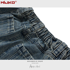Mens Vintage Pants Stretch Old Jeans MIJKO