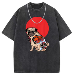 Men T Shirts Short Sleeve T-Shirt Women Washed Old American Street