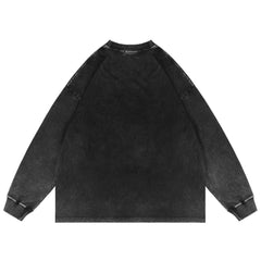 Men Long Sleeve T Shirt Doberman Pinscher Printed Washed Old Loose