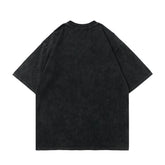 T-shirt homme Tkpa Dark High Street imprimé crâne style punk usé et délavé à manches courtes, t-shirt unisexe Ins Hip-Hop Streetwear