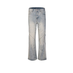 Men's Vintage Pants Men's Women's Splicing Pants Washed and Used Jeans MIJKO