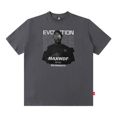 T-shirt homme été rétro imprimé portrait col rond manches courtes