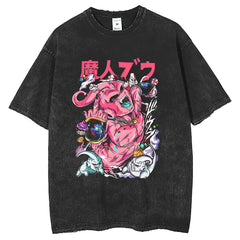Men T Shirts Street Demon Buou Printed Retro T-Shirt, Short Sleeve