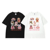 T-shirt homme en coton imprimé lettres à manches courtes, coupe ample pour l'été