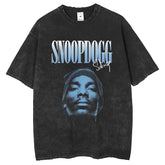 Men T Shirts T-Shirts Loose Street Old Washing Water Printing