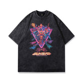 Men T Shirt Printed Distressed Short-Sleeved T-shirt Men and Women Vintage