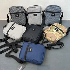 Mens Stussy Bag STUY Men's Plaid Vertical Shoulder Crossbody Bag