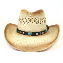 Chapeaux de cowboy en paille pour hommes et femmes, printemps et été, chapeau de plage d'extérieur