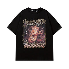 Men T Shirt Printed Couple Casual Short-Sleeved T-shirt Men and Women Hip Hop