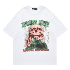T-shirt homme Imprimé Col rond Manches courtes T-shirt Rétro Ample Homme et Femme