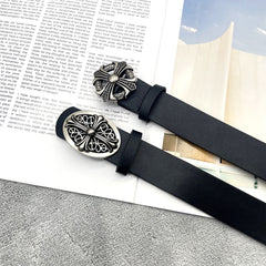 Crow CH Cross Personality Belt Men's Tide Korean Version Vintage PU Leather Hairstylist Jeans Belt Punk Style