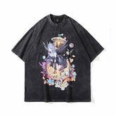 T-shirt Homme Manches Courtes T-shirt Hommes et Femmes Ample Rétro Hip Hop Ample