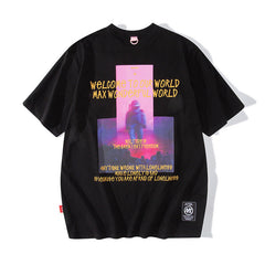 T-shirt ample à manches courtes pour homme, style hip-hop et streetwear
