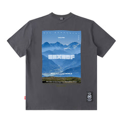 T-shirt homme à manches courtes, motif hip-hop sombre, coupe ample
