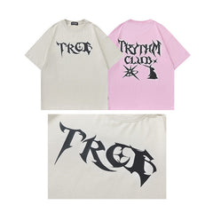 T-shirt homme impression graffiti de rue, T-shirt à manches courtes, couple Hip Hop pour hommes et femmes