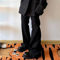 Men's Vintage Pants micro-pull trousers men's and women's wide-footed casual trousers MIJKO