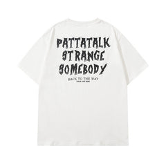 T-shirt homme à manches courtes avec lettres graffiti en trois dimensions, pour hommes et femmes, style rétro, pour couple