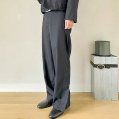 Men Vintage Pants Splicing Optional Wide-Foot Zipper Pants Casual Pants MIJKO