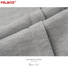 Men Vintage Pants Straight Track Pants with Belt MIJKO