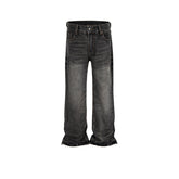 Mens Vintage Pants textured trousers polished white whiskers stitched jeans MIJKO