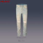 Mens Vintage Pants Ripped Wash Water Old Jeans MIJKO