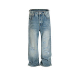 Men's Vintage Pants Men's Women's Straight Pants Washed Old Jeans MIJKO